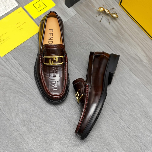 Replica Fendi Leather Shoes For Men #1220973 $82.00 USD for Wholesale