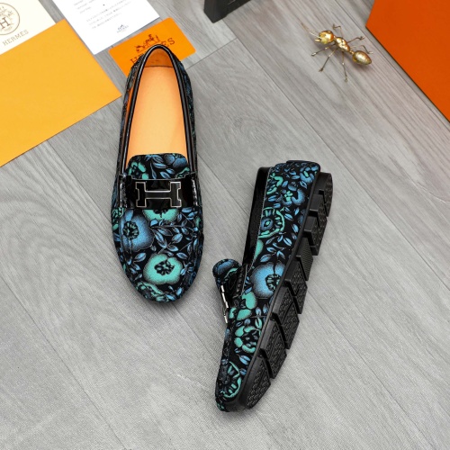 Replica Hermes Leather Shoes For Men #1220979 $68.00 USD for Wholesale