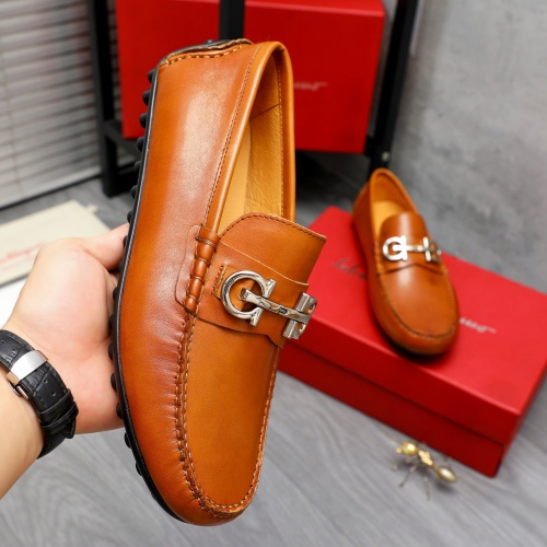 Replica Salvatore Ferragamo Leather Shoes For Men #1220981 $76.00 USD for Wholesale