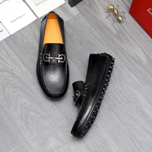 Replica Salvatore Ferragamo Leather Shoes For Men #1220982 $76.00 USD for Wholesale