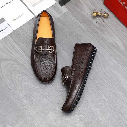 Replica Salvatore Ferragamo Leather Shoes For Men #1220983 $76.00 USD for Wholesale