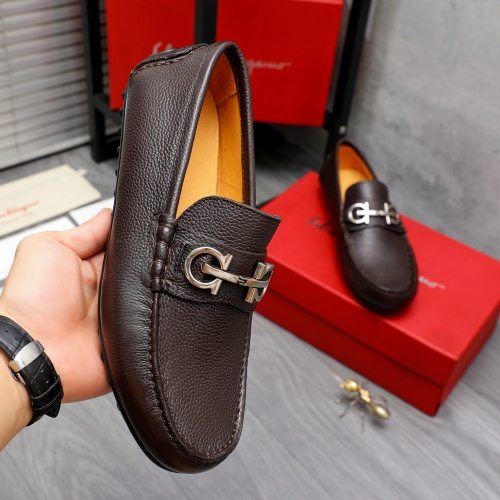 Replica Salvatore Ferragamo Leather Shoes For Men #1220983 $76.00 USD for Wholesale