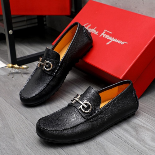 Replica Salvatore Ferragamo Leather Shoes For Men #1220984 $76.00 USD for Wholesale