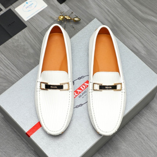 Replica Prada Leather Shoes For Men #1220986 $68.00 USD for Wholesale