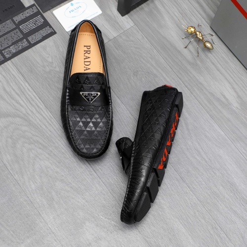 Replica Prada Leather Shoes For Men #1220987 $68.00 USD for Wholesale