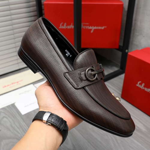 Replica Salvatore Ferragamo Leather Shoes For Men #1220994 $80.00 USD for Wholesale