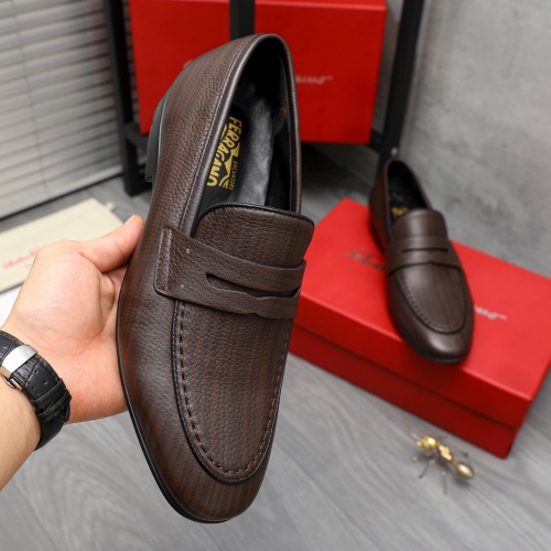 Replica Salvatore Ferragamo Leather Shoes For Men #1220999 $80.00 USD for Wholesale