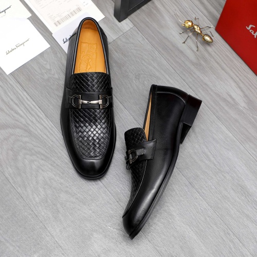 Replica Salvatore Ferragamo Leather Shoes For Men #1221002 $82.00 USD for Wholesale