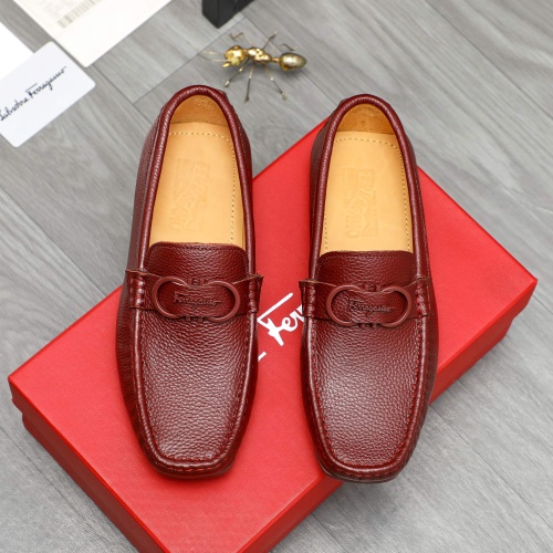 Replica Salvatore Ferragamo Leather Shoes For Men #1221160 $82.00 USD for Wholesale