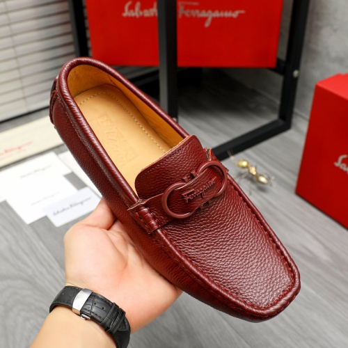 Replica Salvatore Ferragamo Leather Shoes For Men #1221160 $82.00 USD for Wholesale