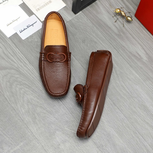 Replica Salvatore Ferragamo Leather Shoes For Men #1221161 $82.00 USD for Wholesale