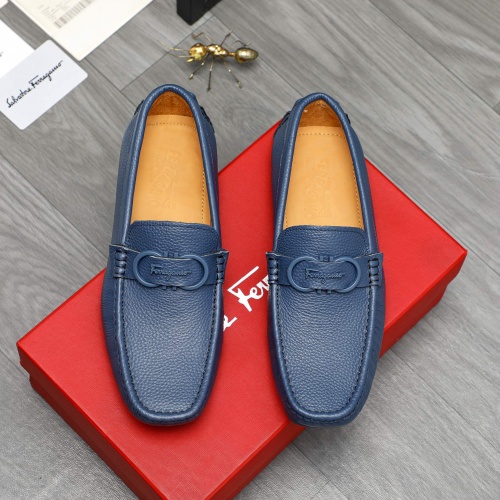 Replica Salvatore Ferragamo Leather Shoes For Men #1221162 $82.00 USD for Wholesale