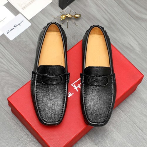 Replica Salvatore Ferragamo Leather Shoes For Men #1221163 $82.00 USD for Wholesale