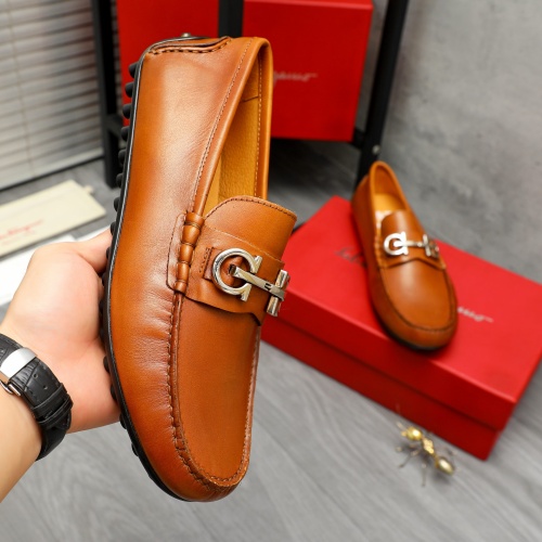 Replica Salvatore Ferragamo Leather Shoes For Men #1221228 $76.00 USD for Wholesale