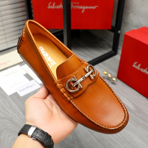 Replica Salvatore Ferragamo Leather Shoes For Men #1221228 $76.00 USD for Wholesale