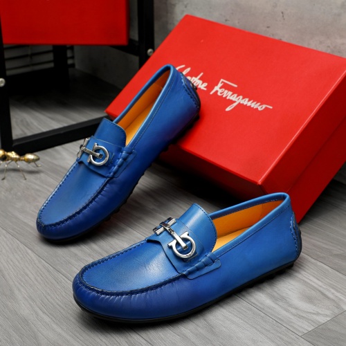 Replica Salvatore Ferragamo Leather Shoes For Men #1221229 $76.00 USD for Wholesale