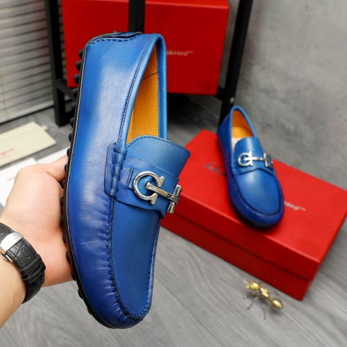 Replica Salvatore Ferragamo Leather Shoes For Men #1221229 $76.00 USD for Wholesale