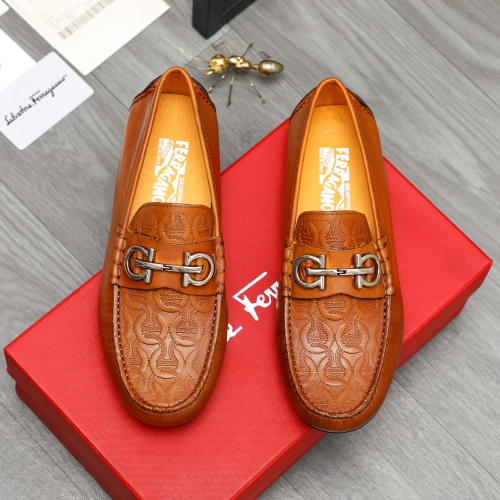 Salvatore Ferragamo Leather Shoes For Men #1221231 $76.00 USD, Wholesale Replica Salvatore Ferragamo Leather Shoes