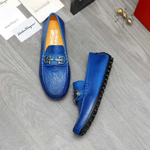 Replica Salvatore Ferragamo Leather Shoes For Men #1221232 $76.00 USD for Wholesale