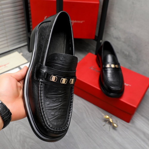 Replica Salvatore Ferragamo Leather Shoes For Men #1221252 $92.00 USD for Wholesale