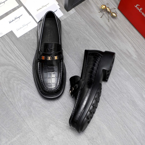 Replica Salvatore Ferragamo Leather Shoes For Men #1221263 $92.00 USD for Wholesale