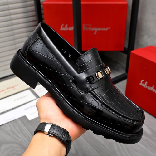 Replica Salvatore Ferragamo Leather Shoes For Men #1221263 $92.00 USD for Wholesale