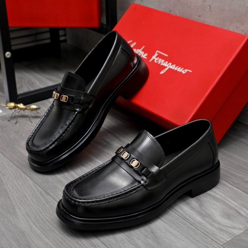 Replica Salvatore Ferragamo Leather Shoes For Men #1221266 $92.00 USD for Wholesale