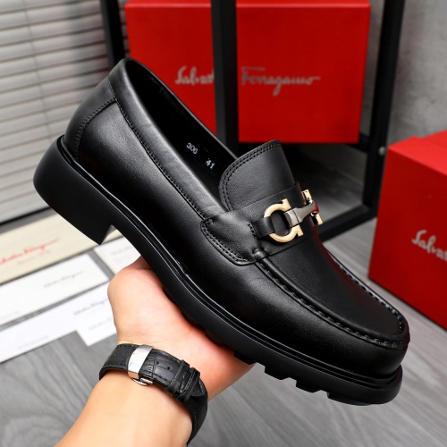 Replica Salvatore Ferragamo Leather Shoes For Men #1221270 $92.00 USD for Wholesale