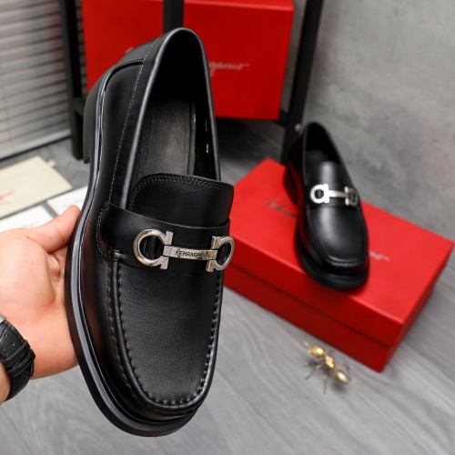 Replica Salvatore Ferragamo Leather Shoes For Men #1221273 $92.00 USD for Wholesale