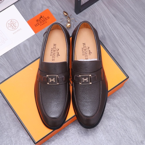 Replica Hermes Leather Shoes For Men #1221278 $80.00 USD for Wholesale