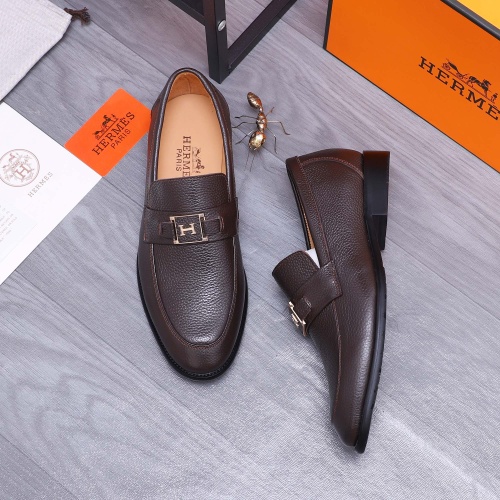 Replica Hermes Leather Shoes For Men #1221278 $80.00 USD for Wholesale