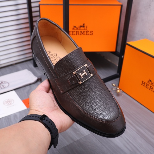 Replica Hermes Leather Shoes For Men #1221278 $80.00 USD for Wholesale