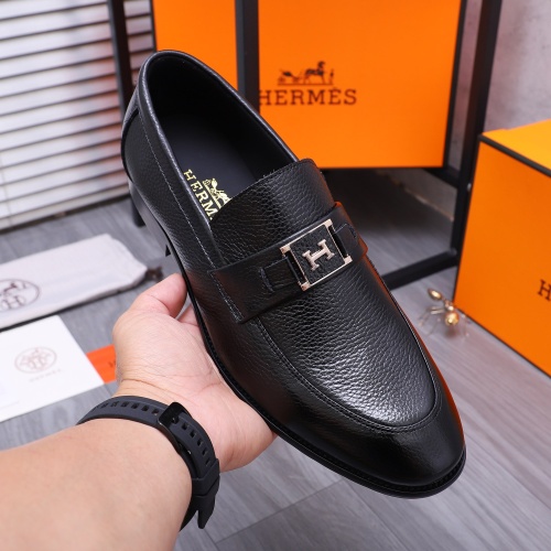 Replica Hermes Leather Shoes For Men #1221281 $80.00 USD for Wholesale