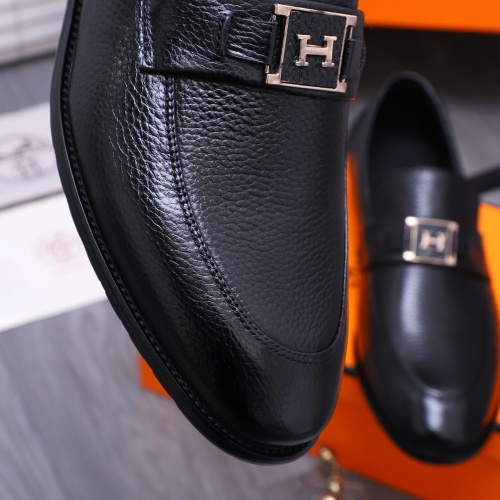 Replica Hermes Leather Shoes For Men #1221281 $80.00 USD for Wholesale