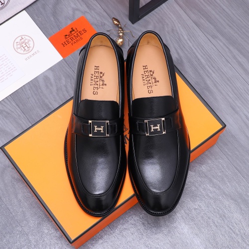 Replica Hermes Leather Shoes For Men #1221282 $80.00 USD for Wholesale