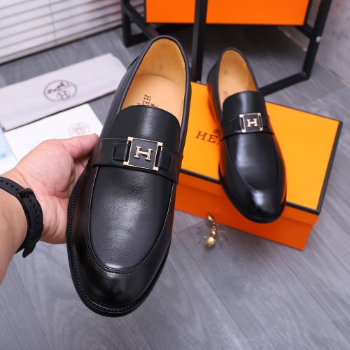 Replica Hermes Leather Shoes For Men #1221282 $80.00 USD for Wholesale