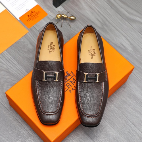 Replica Hermes Leather Shoes For Men #1221287 $82.00 USD for Wholesale