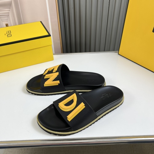 Replica Fendi Slippers For Men #1221353 $45.00 USD for Wholesale