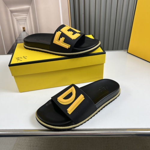 Replica Fendi Slippers For Men #1221353 $45.00 USD for Wholesale