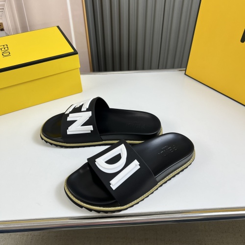 Replica Fendi Slippers For Men #1221356 $45.00 USD for Wholesale