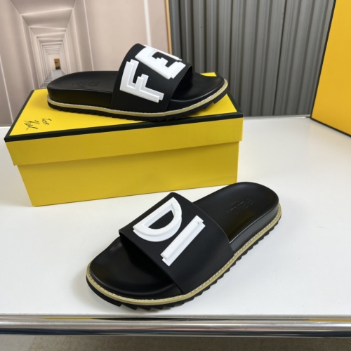 Replica Fendi Slippers For Men #1221356 $45.00 USD for Wholesale