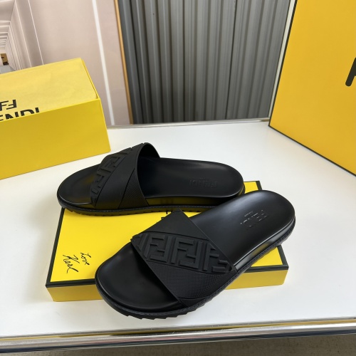 Replica Fendi Slippers For Men #1221371 $45.00 USD for Wholesale