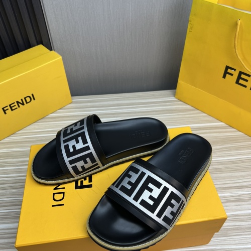 Replica Fendi Slippers For Men #1221382 $45.00 USD for Wholesale