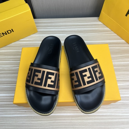 Fendi Slippers For Men #1221383 $45.00 USD, Wholesale Replica Fendi Slippers