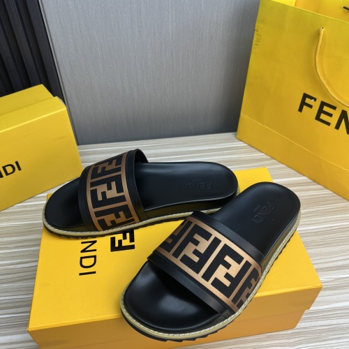 Replica Fendi Slippers For Men #1221383 $45.00 USD for Wholesale