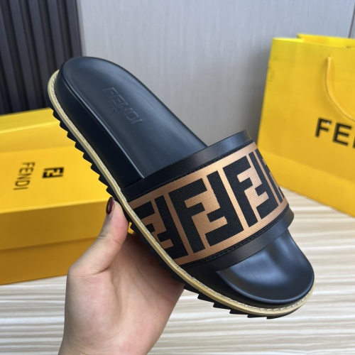 Replica Fendi Slippers For Men #1221383 $45.00 USD for Wholesale