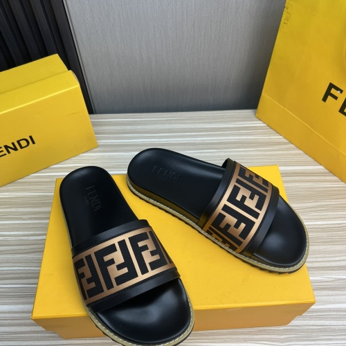 Replica Fendi Slippers For Men #1221383 $45.00 USD for Wholesale