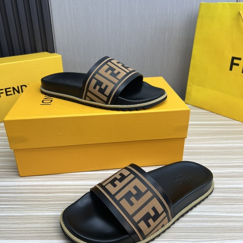 Replica Fendi Slippers For Men #1221384 $45.00 USD for Wholesale