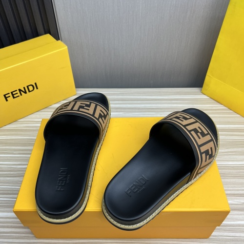 Replica Fendi Slippers For Men #1221384 $45.00 USD for Wholesale