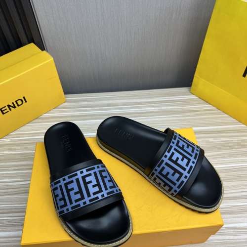 Replica Fendi Slippers For Men #1221390 $45.00 USD for Wholesale